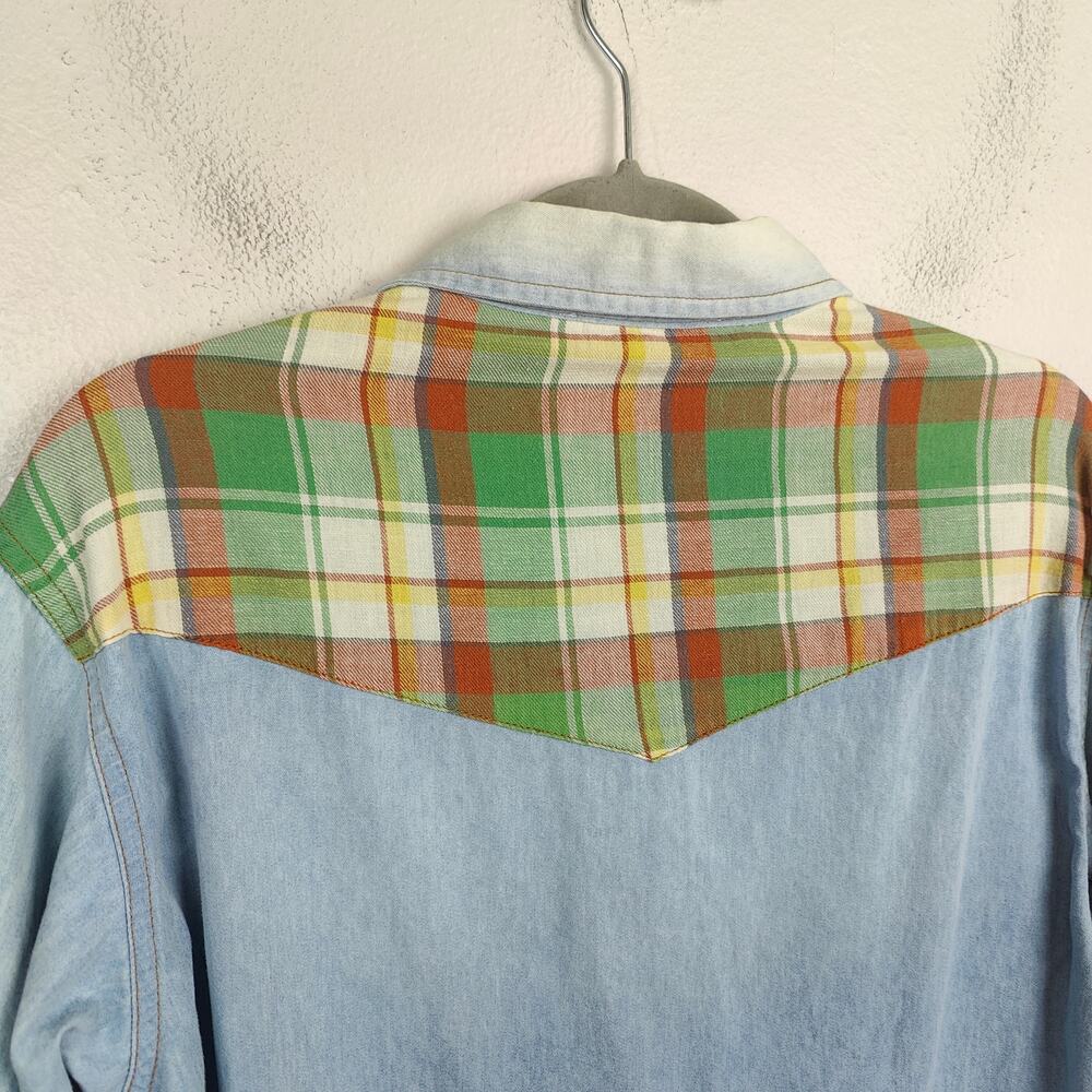 Isabel Marant Etoile Denim Shirt Womens 38‎ US 6 Light Blue Checker Linen Blend - Picture 5 of 10